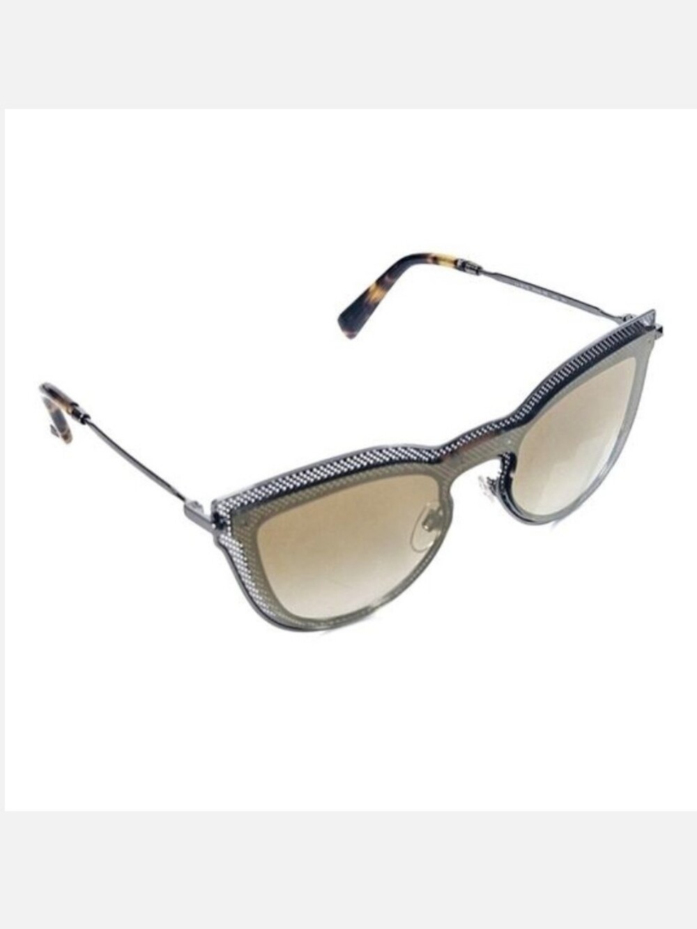 Valentino Gunmetal Cat Eye Sunglasses w/‎ Gold Gradient Lenses